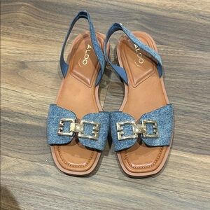 Aldo Denim and Tan Women's Sandals